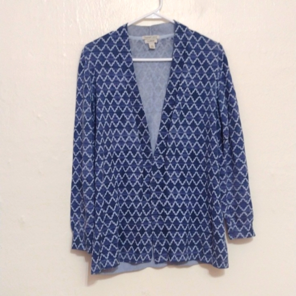 LL Bean Supima Cotton Knit Open Cardigan Sweater Size S
